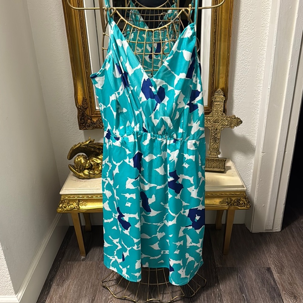 Teal and Blue Patterned Dress